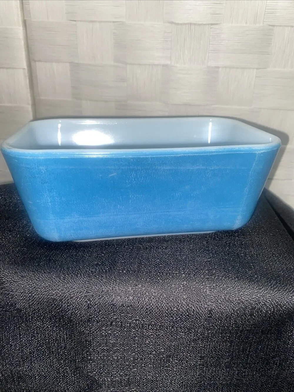 PYREX Vintage A-38 502-B Rectangle Blue No Lid Made Is USA